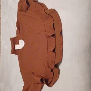 SeeByChloe Womens Brown Ruffeled Poncho.